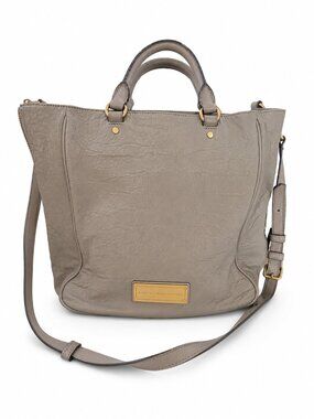 Marc by Marc Jacobs Gray Leather Tote Bag Crossbody Shoulder Handbag